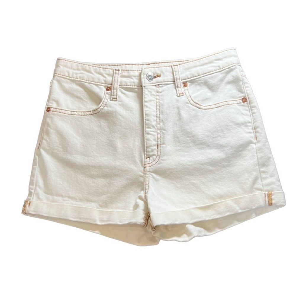 Wild fable high rise rolled bottom jean shorts white size 4